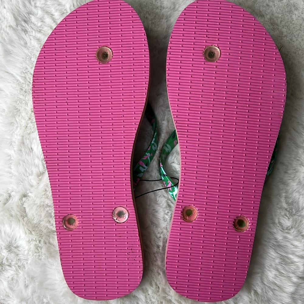VERA BRADLEY Marion Floral Flip Flops NEW Tropical Sandal Thongs Summer MED  7-8 - Picture 14 of 15